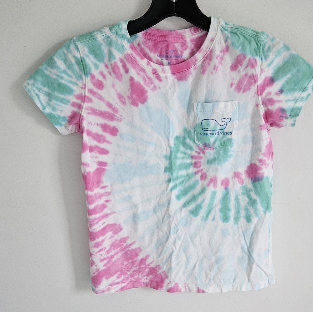 Vineyard Vines Tie-Dye Tee - Pink, Blue, and Green